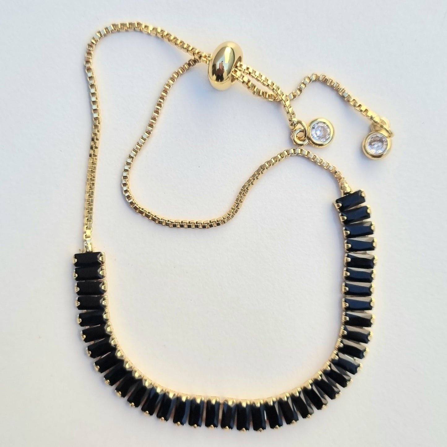 PULSERA CHAPA ZIRCONIA BAGUETTE