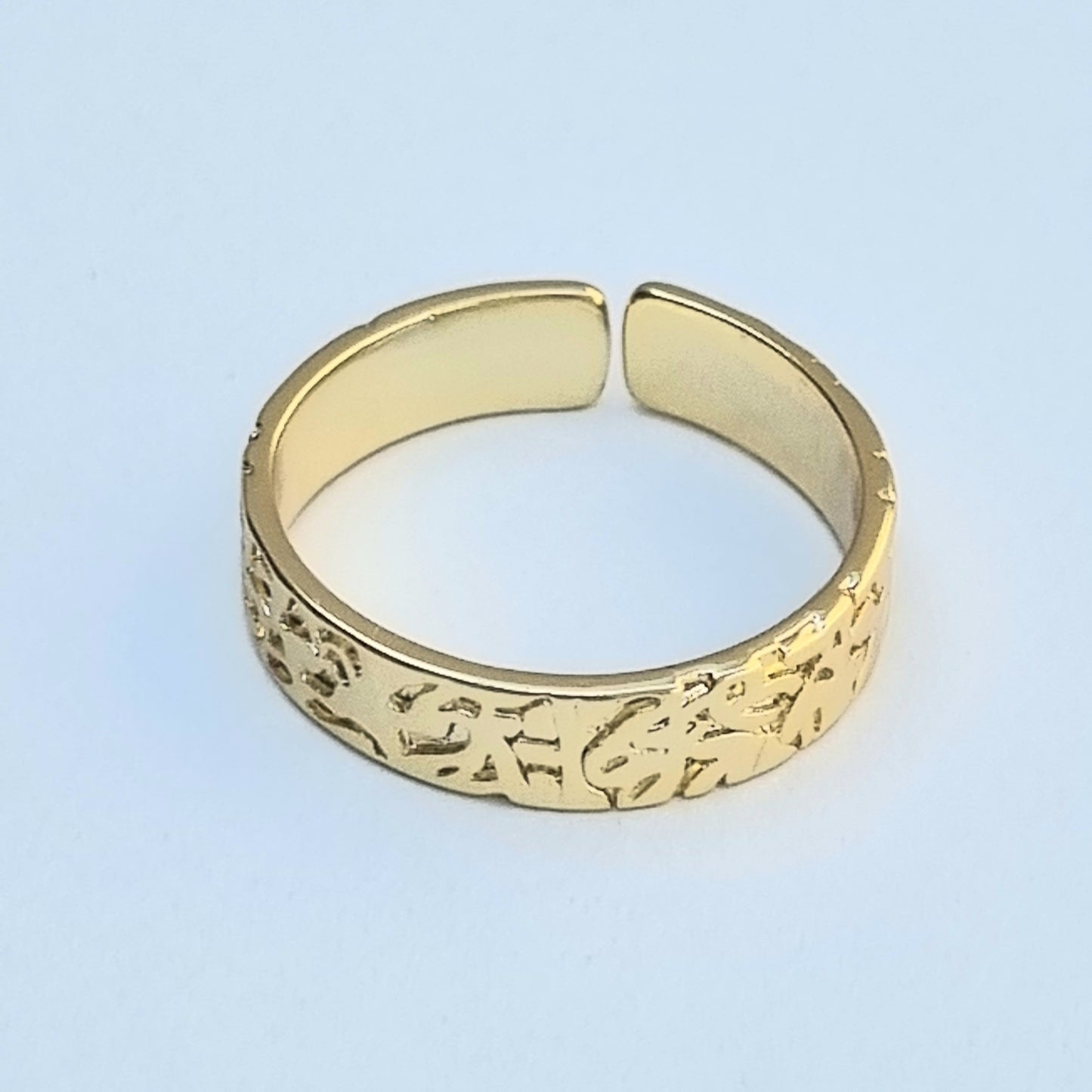 ANILLO CHAPA DE ORO AJUSTABLE SEMI AMARTILLADO