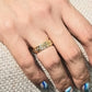 ANILLO CHAPA DE ORO AJUSTABLE TRENZADO