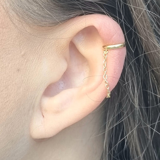 ARETE CHAPA SIMULADOR CON CADENA EN PAR