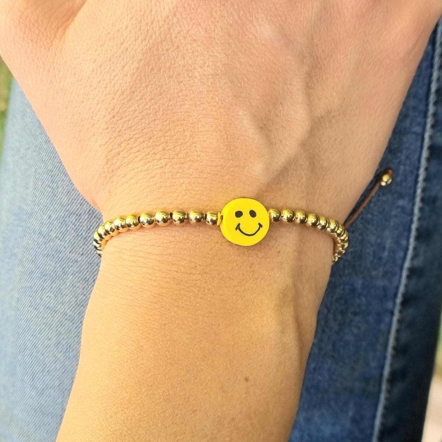 PULSERA CHAPA DE ORO HAPPY FACE