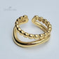 ANILLO AJUSTABLE BOLEADO Y ONDA LISA