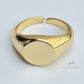 ANILLO CHAPA DE ORO AJUSTABLE CIRCULO PLANO