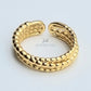 ANILLO CHAPA DE ORO AJUSTABLE BOLEADO CON LISO