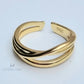 ANILLO CHAPA DE ORO AJUSTABLE LISO 3 LINEAS